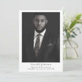 Eenvoudige foto begrafenisaankondiging kaart (Staand voorkant)