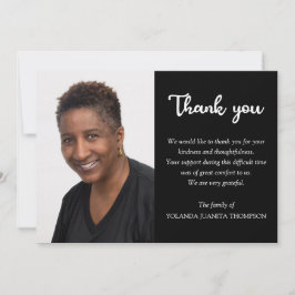 Eenvoudige foto Bereavement Funeral Sympathy Memor Bedankkaart