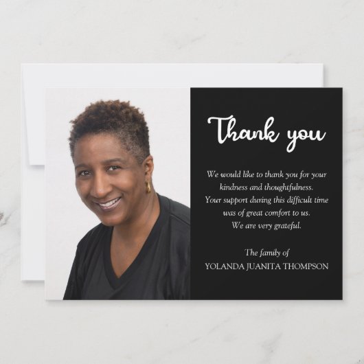 Eenvoudige foto Bereavement Funeral Sympathy Memor Bedankkaart (Voorkant)