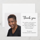 Eenvoudige foto Bereavement Memorial Funeral Sympa Bedankkaart (Voorkant / Achterkant)