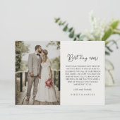 Eenvoudige foto "Beste dag ooit" bruiloft Dank u Bedankkaart (Staand voorkant)