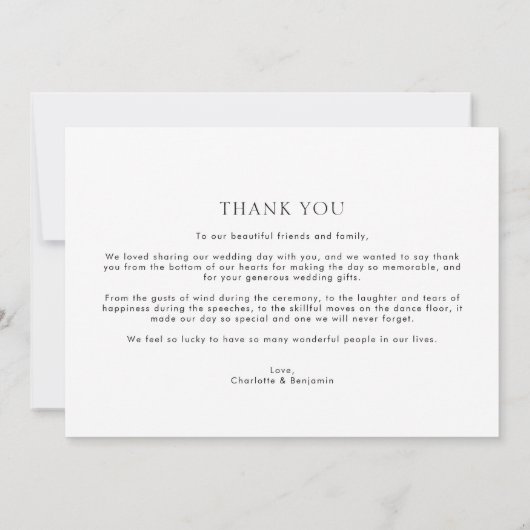 Eenvoudige foto Beste dag van het huwelijk Bedankkaart (Achterkant)