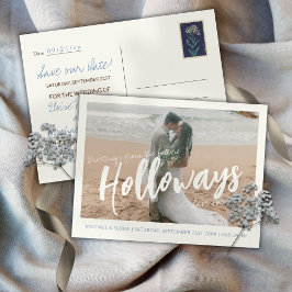 Eenvoudige foto bestemmingshuwelijk Save the Date Aankondigingskaart