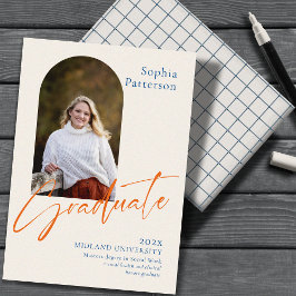 Eenvoudige foto Blauw & Sinaasappel Aankondiging