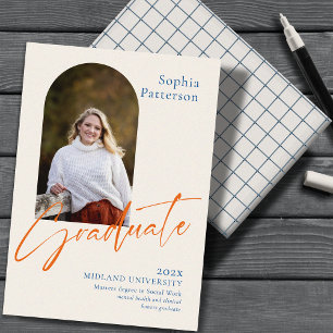 Eenvoudige foto Blauw & Sinaasappel Aankondiging