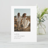 Eenvoudige foto Boho Wedding Dank u kaart (Staand voorkant)