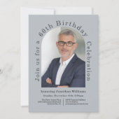 Eenvoudige foto boog 60e verjaardag partij kaart (Voorkant)