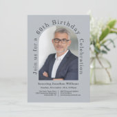 Eenvoudige foto boog 60e verjaardag partij kaart (Staand voorkant)