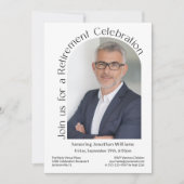 Eenvoudige foto boog moderne pensioenfeest kaart (Voorkant)