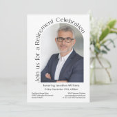 Eenvoudige foto boog moderne pensioenfeest kaart (Staand voorkant)