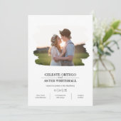 Eenvoudige Foto Borstel Border Handfasting Wedding Kaart (Staand voorkant)