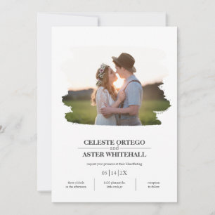 Eenvoudige Foto Borstel Border Handfasting Wedding Kaart