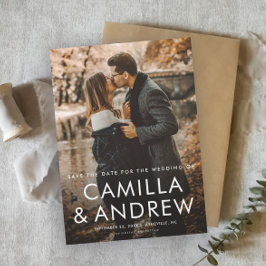 Eenvoudige foto bruiloft Bewaar de datum magneet