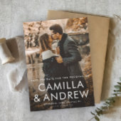 Eenvoudige foto bruiloft Bewaar de datum magneet