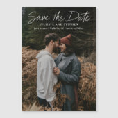 Eenvoudige foto bruiloft Bewaar de datum magneet (Voorkant)