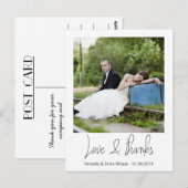 Eenvoudige foto bruiloft Dank u Briefkaart (Voorkant / Achterkant)