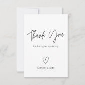 Eenvoudige foto-bruiloft Hartelijk dank Bedankkaart (Voorkant)
