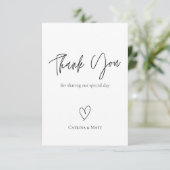 Eenvoudige foto-bruiloft Hartelijk dank Bedankkaart (Staand voorkant)