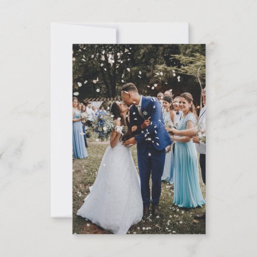 Eenvoudige foto-bruiloft Hartelijk dank Bedankkaart (Achterkant)