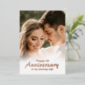 Eenvoudige Foto Bruiloft Jubileum Folie Kaart (Staand Voorkant)