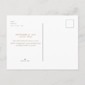 Eenvoudige foto bruiloft met website Save The Date Aankondigingskaart (Achterkant)