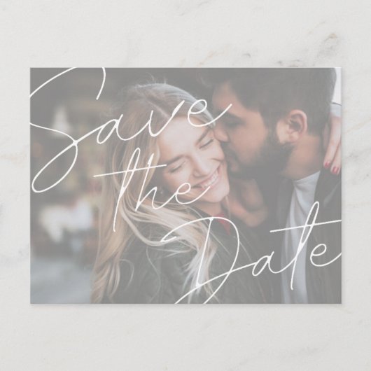 Eenvoudige foto bruiloft opslaan van de datum brie aankondigingskaart (Voorkant)