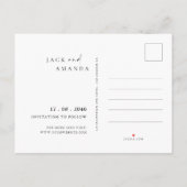 Eenvoudige foto bruiloft opslaan van de datum brie aankondigingskaart (Achterkant)