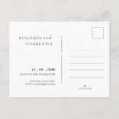 Eenvoudige foto bruiloft opslaan van de datum brie aankondigingskaart (Achterkant)