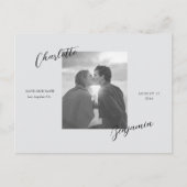 Eenvoudige foto bruiloft opslaan van de datum brie aankondigingskaart (Voorkant)