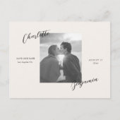 Eenvoudige foto bruiloft opslaan van de datum brie aankondigingskaart (Voorkant)