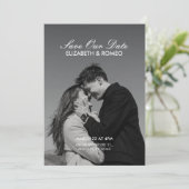 Eenvoudige foto bruiloft save the date (Staand voorkant)