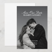 Eenvoudige foto bruiloft save the date (Voorkant / Achterkant)