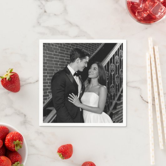 Eenvoudige Foto Bruiloft Servetten (Insitu)