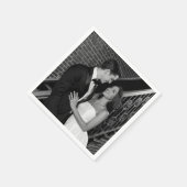 Eenvoudige Foto Bruiloft Servetten (Hoek)