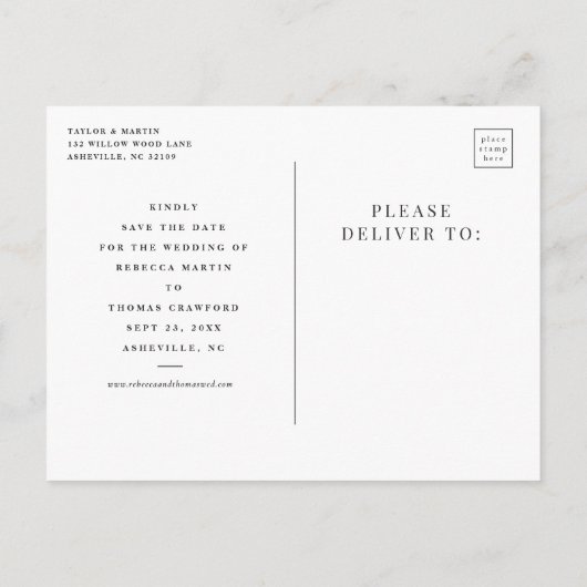 Eenvoudige foto bruiloft uitnodiging briefkaart (Achterkant)