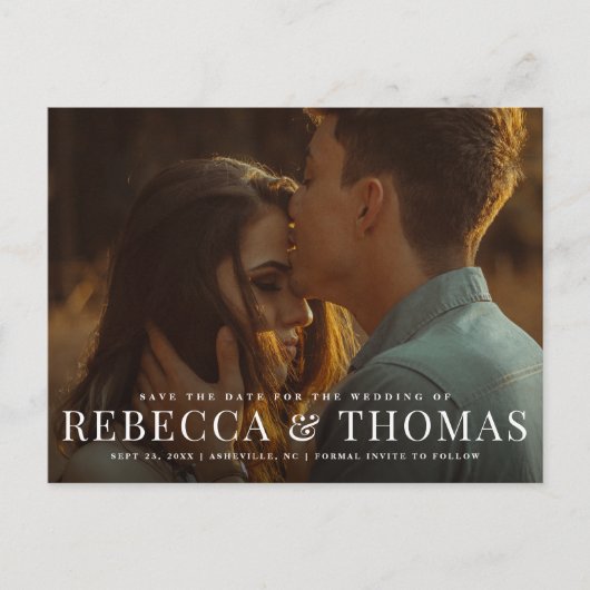 Eenvoudige foto bruiloft uitnodiging briefkaart (Voorkant)