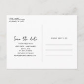 Eenvoudige Foto Budget Bruiloft Save the Date Aankondigingskaart (Achterkant)