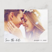 Eenvoudige Foto Budget Bruiloft Save the Date Aankondigingskaart (Voorkant)