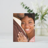 Eenvoudige Foto Budget Bruiloft Save the Date Aankondigingskaart (Staand voorkant)