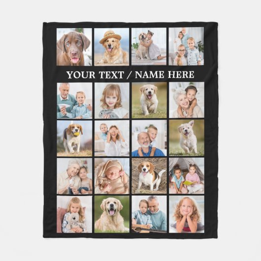 Eenvoudige foto Collage 20 Afbeelding, speciaal ge Fleece Deken (Voorkant)