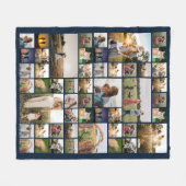 Eenvoudige foto Collage Aangepaste kleur Aangepast Fleece Deken (Voorkant (Horizontaal))