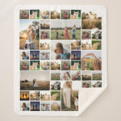 Eenvoudige foto Collage Aangepaste kleur Aangepast Sherpa Deken (Voorkant)