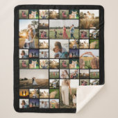 Eenvoudige foto Collage Aangepaste kleur Aangepast Sherpa Deken (Voorkant)