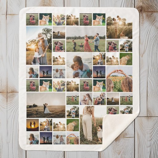 Eenvoudige foto Collage Aangepaste kleur Aangepast Sherpa Deken