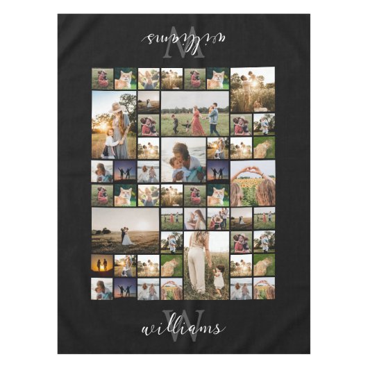Eenvoudige foto Collage Aangepaste kleur Aangepast Tafelkleed (Voorkant)