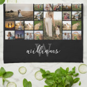 Eenvoudige foto Collage Aangepaste kleur Aangepast Theedoek (Gevouwen)