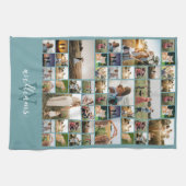 Eenvoudige foto Collage Aangepaste kleur Aangepast Theedoek (Horizontaal)