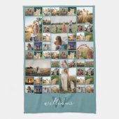 Eenvoudige foto Collage Aangepaste kleur Aangepast Theedoek (Verticaal)