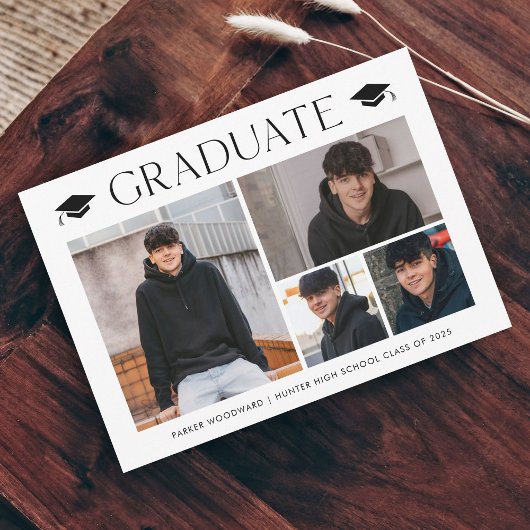 Eenvoudige foto collage afstuderen kaart