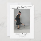 Eenvoudige foto Collage Black en White Afstuderen Kaart (Voorkant)